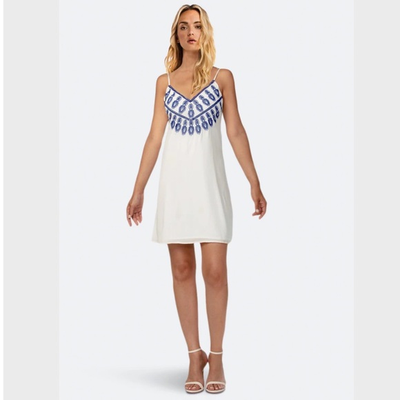 As by DF White Silk Mini Embroidered Dress - Picture 4 of 12